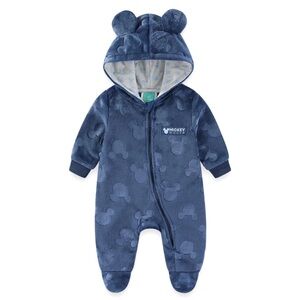 Disney Mickey Mouse Embossed Faux Fur Pram with Ears Size 0-3 Months